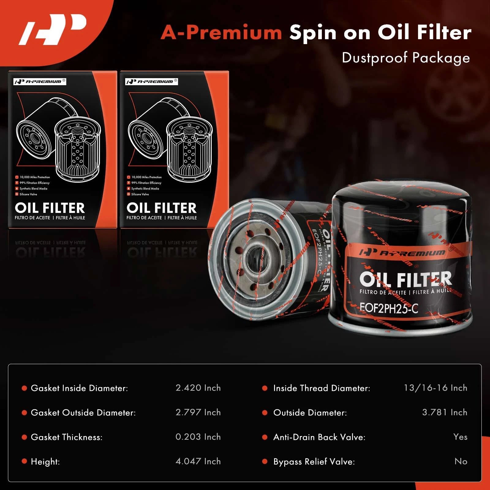 2X Engine Oil Filter for Chevrolet C10 Suburban, Buick Regal (1973â1978)