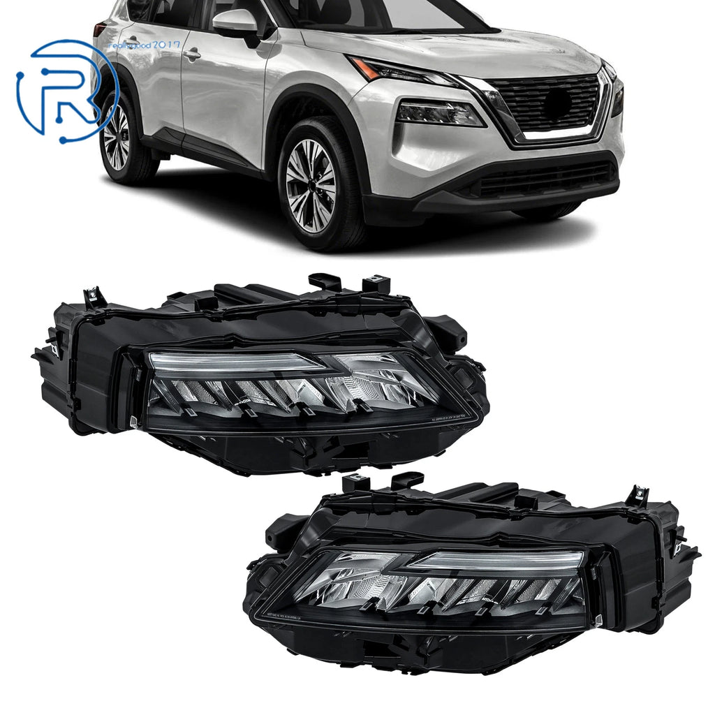Full LED Projector Headlights for Nissan Rogue (2021–2023) Black Trim