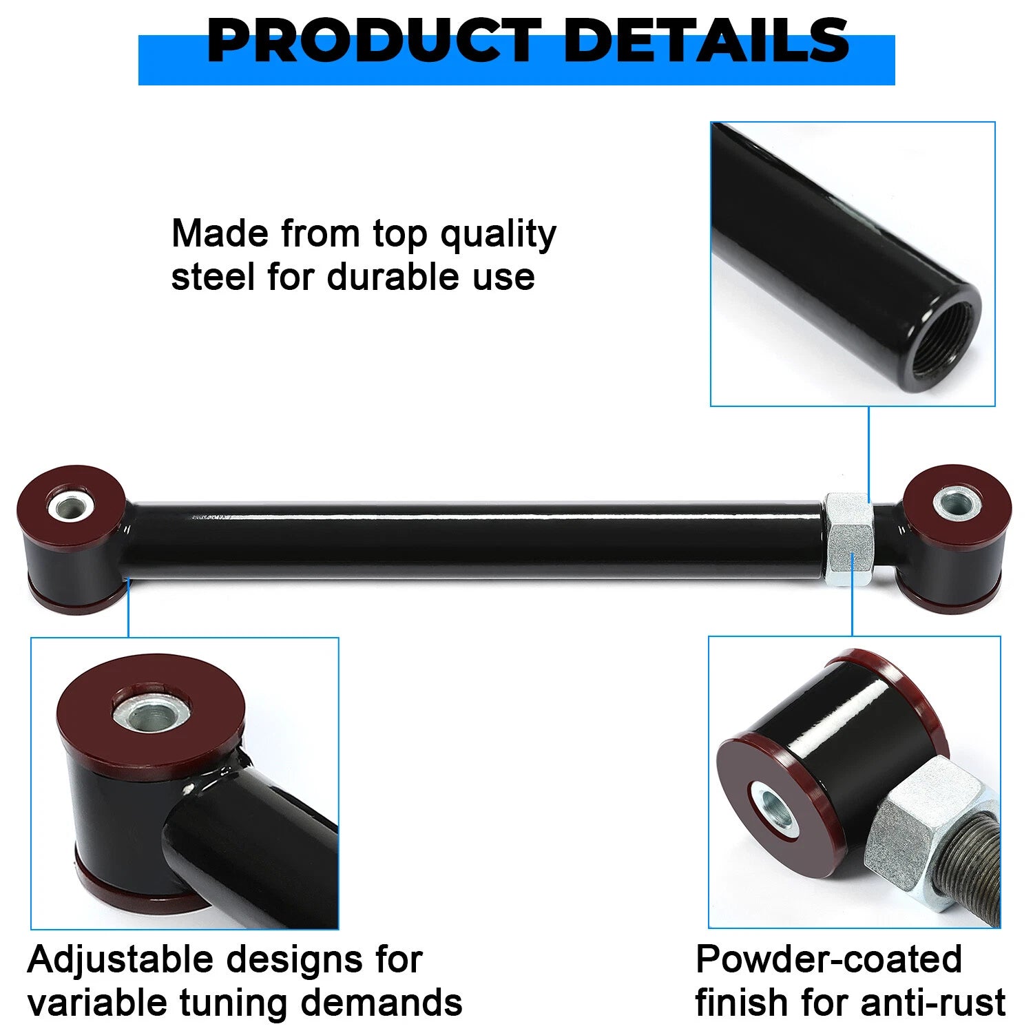 Set of 2 Adjustable Front Upper Lower Control Arms for Dodge Ram (1994–2009) 0-6"