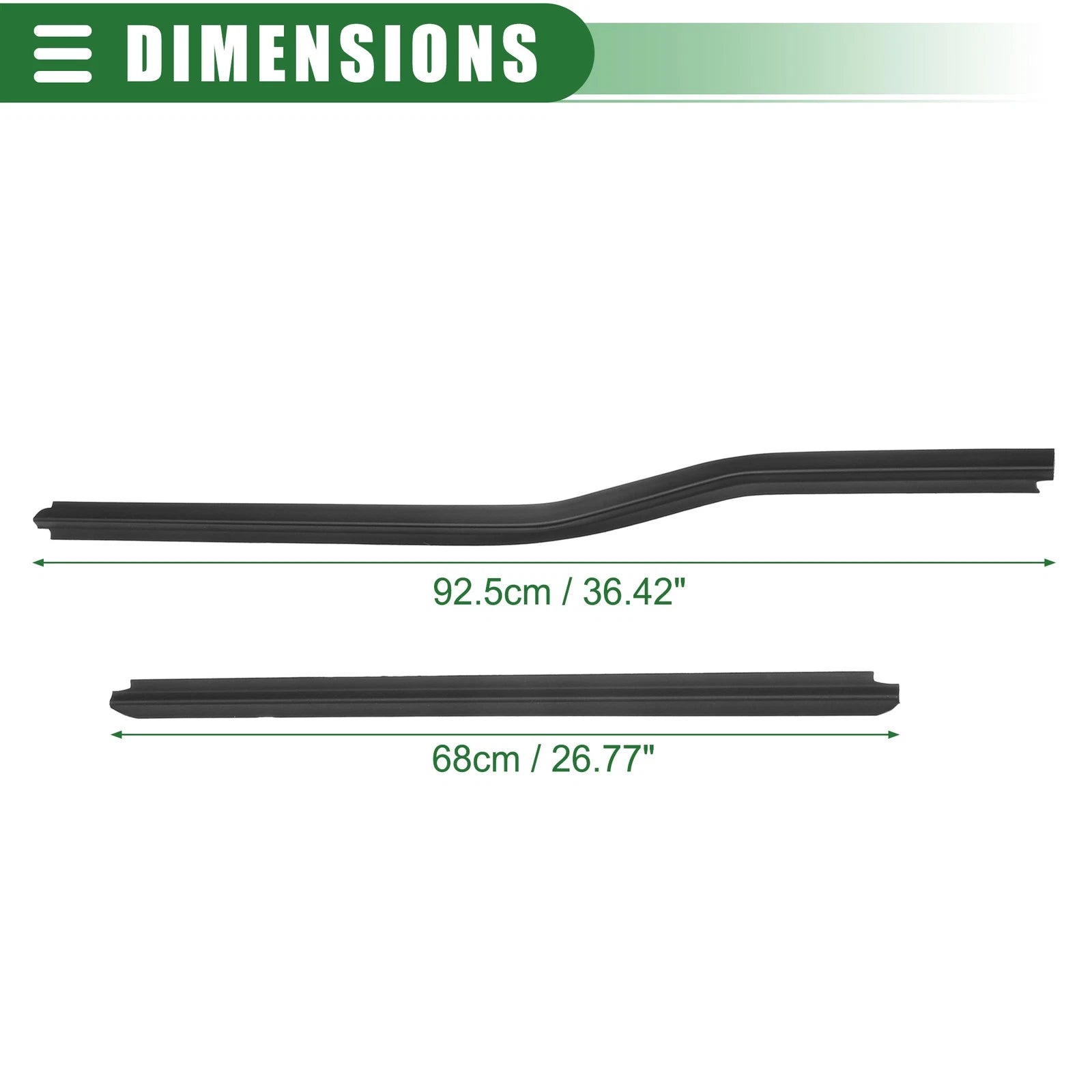 Set of 1 Window Weatherstrip for Ford F-250 (2013–2016) Rubber No.F81Z2625596AA Black