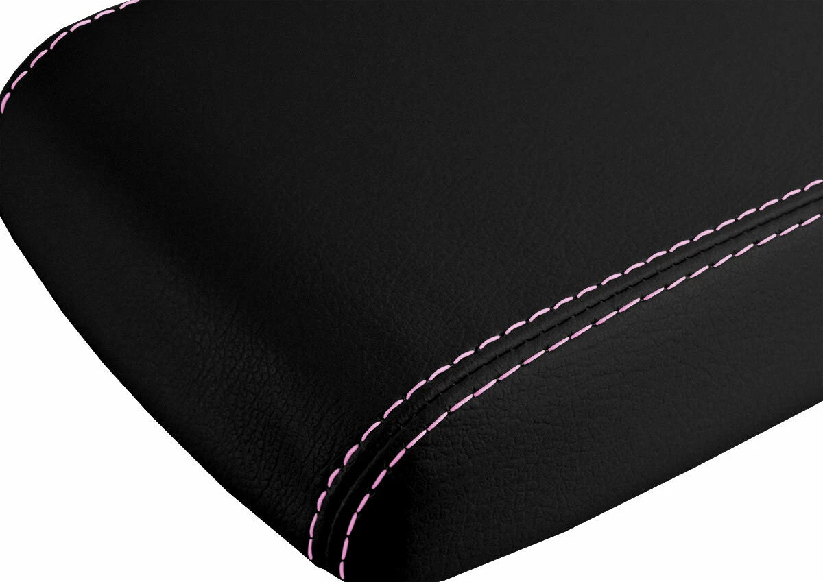 Console Lid Pull Over Cover Leather for Dodge Challenger (2008–2014) Pink Stitch