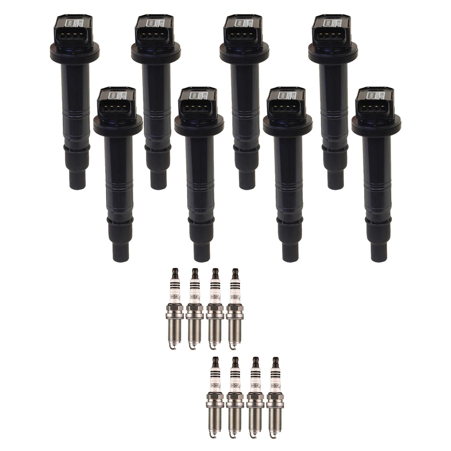 Set of 8 Ignition Coils & NGK Iridium Spark Plugs for Lexus IS F (2008–2014)
