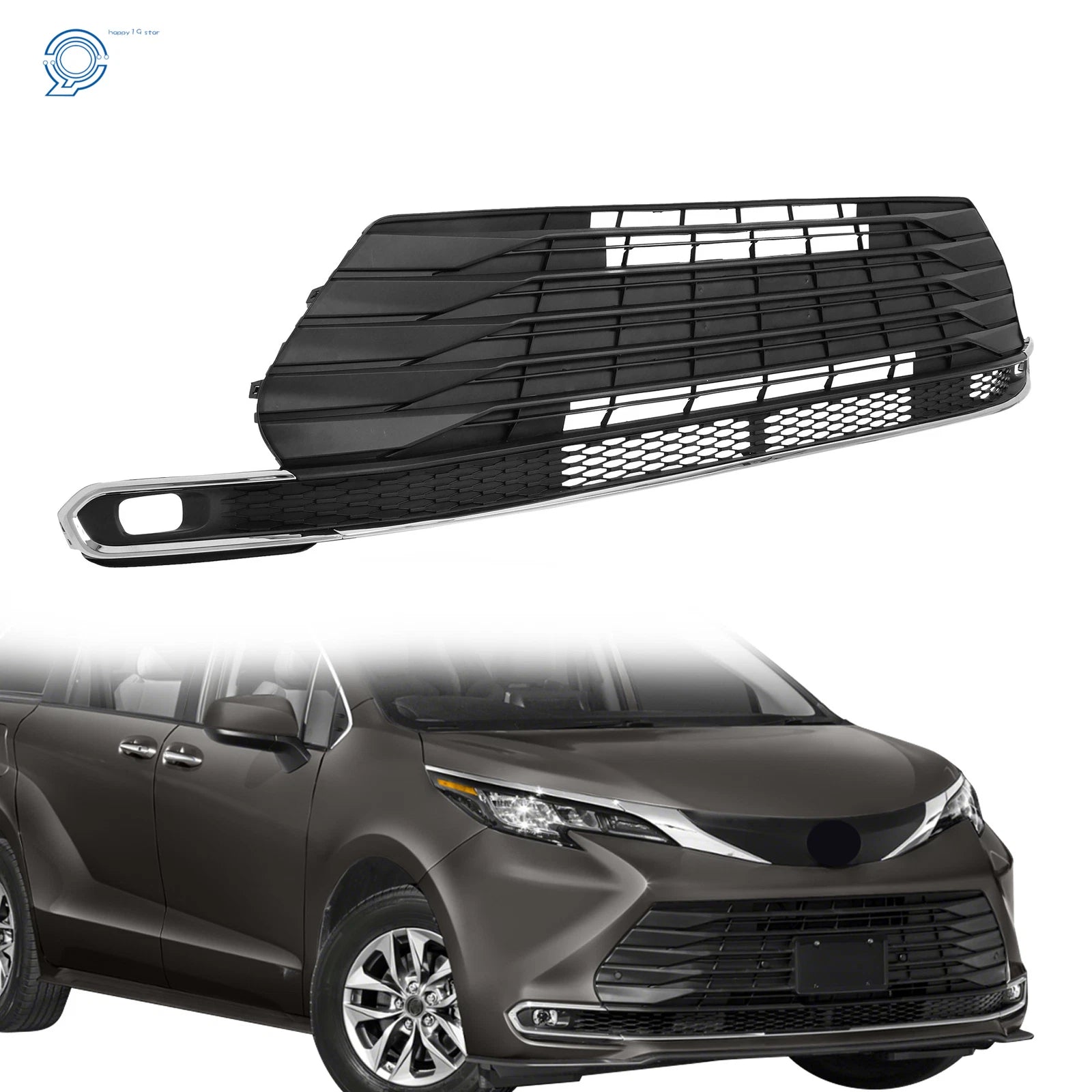 Front Lower Grille for Toyota Sienna (2021–2023) Matte Black