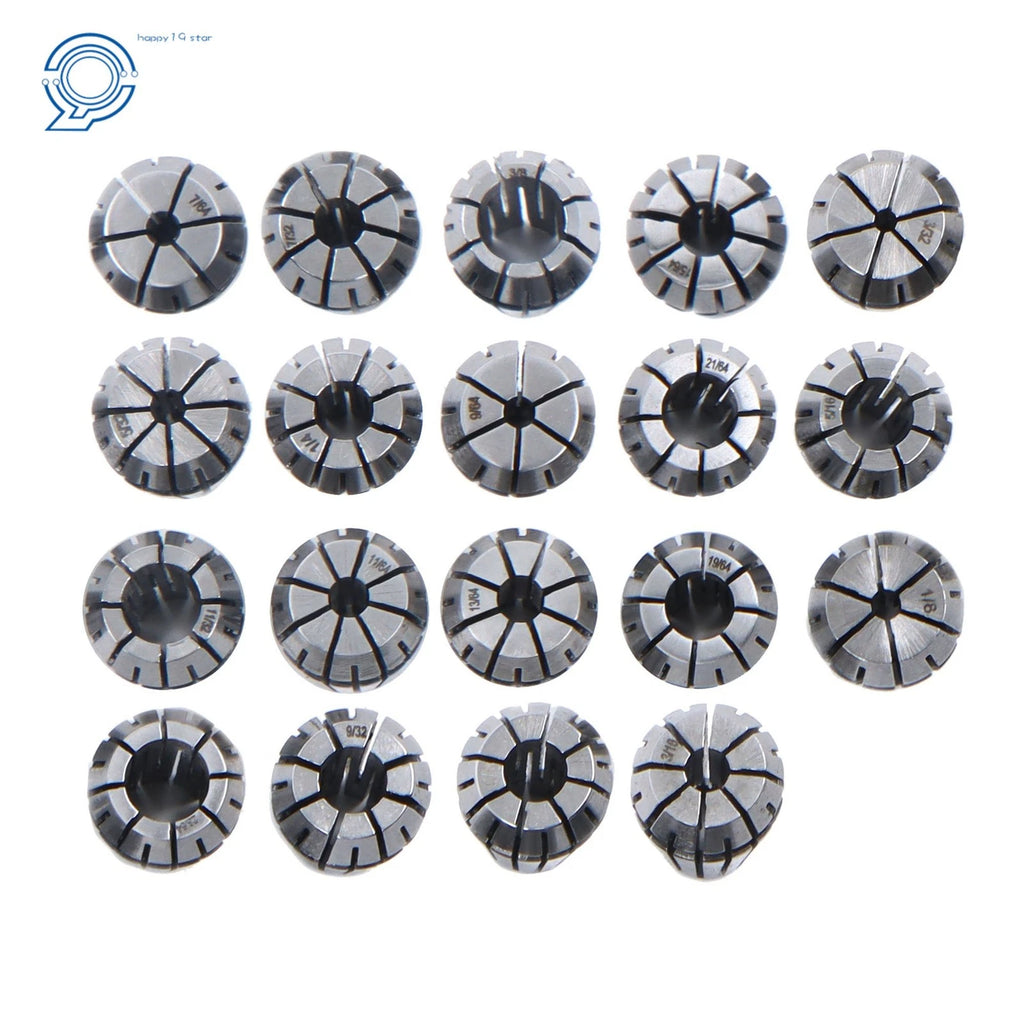19 Pack ER16 Spring Collet Set for CNC Milling Lathe Engraving Machine
