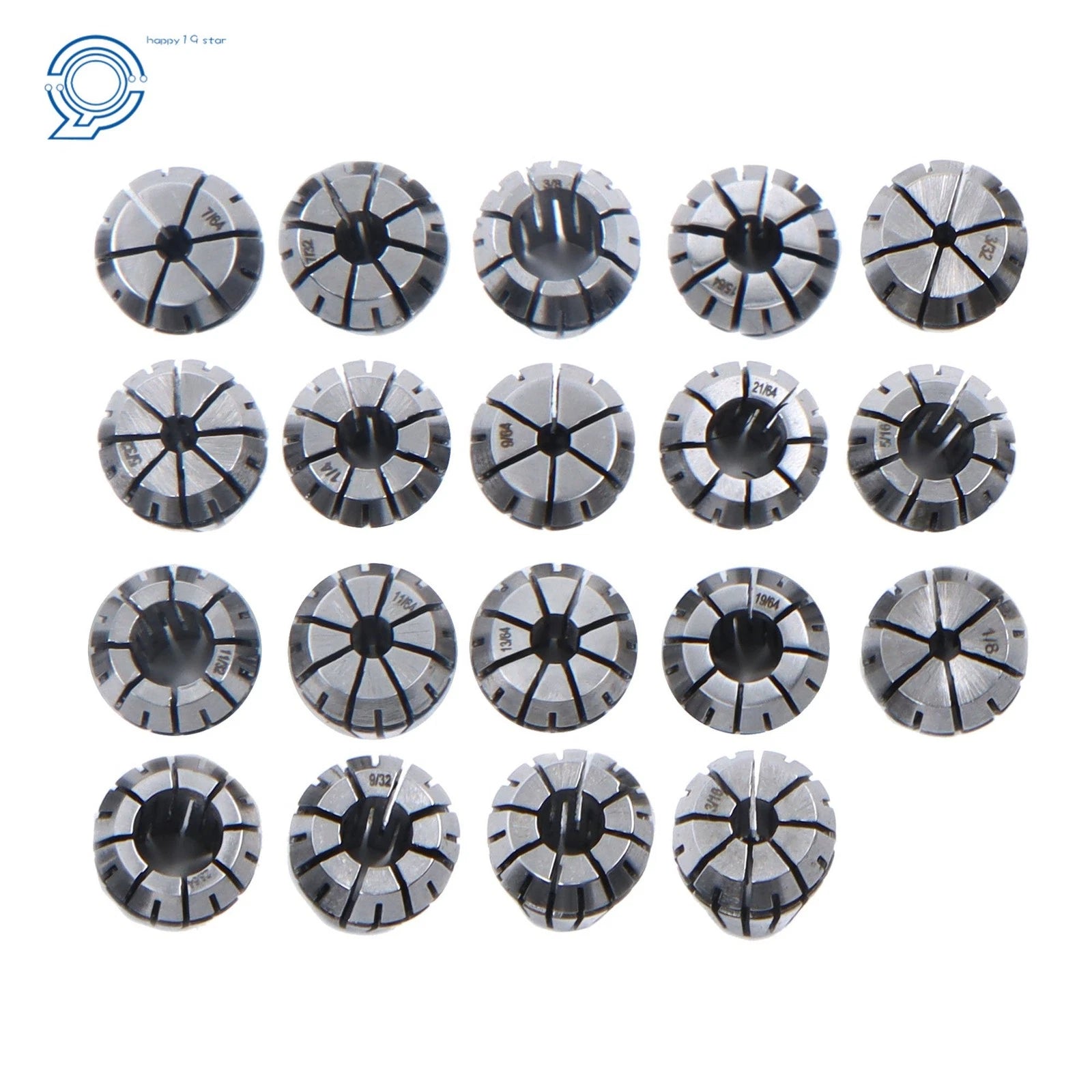 19 Pack ER16 Spring Collet Set for CNC Milling Lathe Engraving Machine