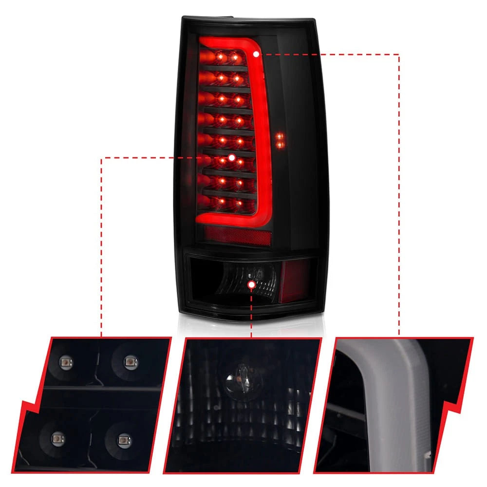 Tail Light Assembly Black Smoke Lens Replacement for 2007-2014 Chevy Suburban 1500