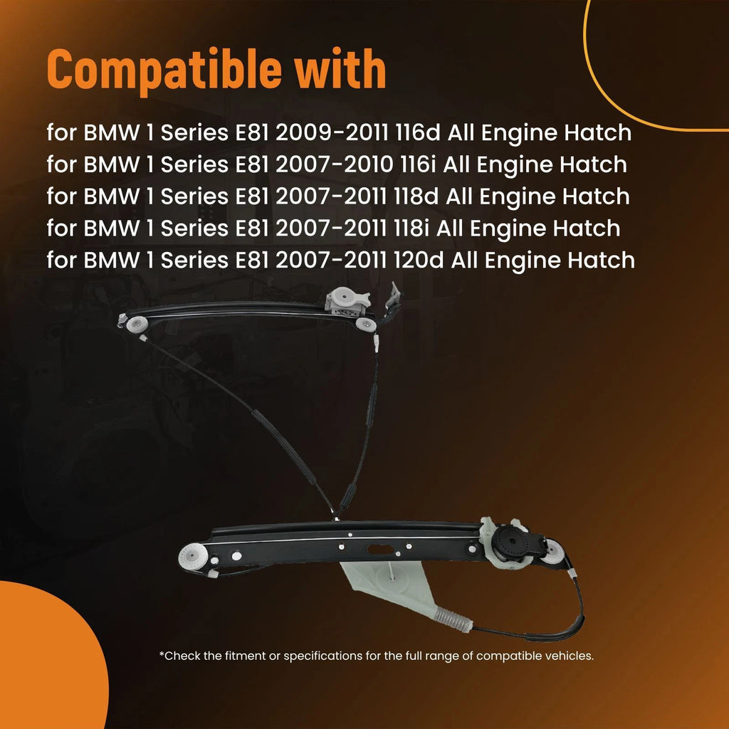 Window Regulator w/o Motor for BMW 1 Series E81 E82 E88 (2006–2013) Front Left