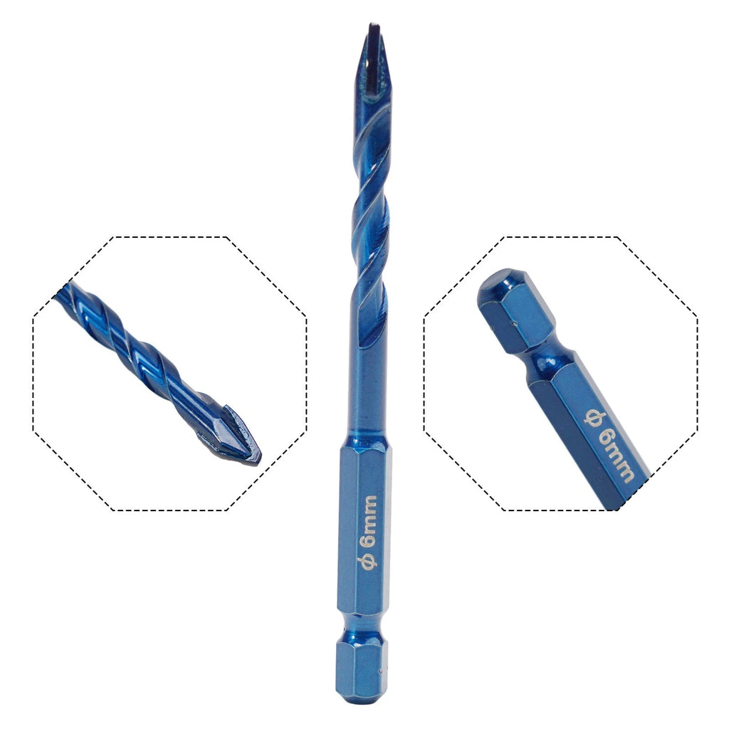 Carbide Drill Bit for Wall Glass Wood Metal Tiles (1pc 612mm)