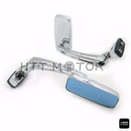 2X CNC Machined Aluminum Anti-Glare Rearview Mirrors for Motorbike (6mm Thread)
