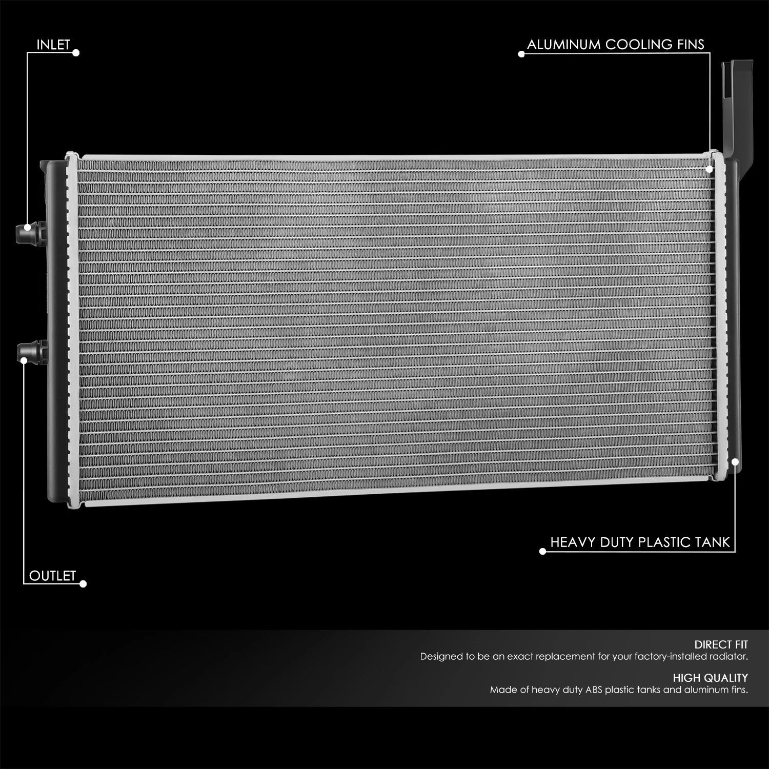 OE Style Aluminum Core Radiator for BMW F10 5/6 Series 2010–2017 DPI 13475