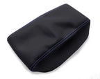 Leather Console Lid Armrest Cover for Hyundai Elantra (2017–2020) Blue Stitch