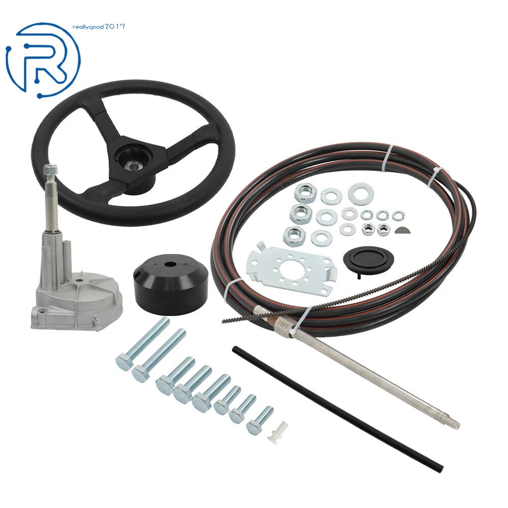 Boat Rotary Steering System for Outboard Motors (16 Feet)