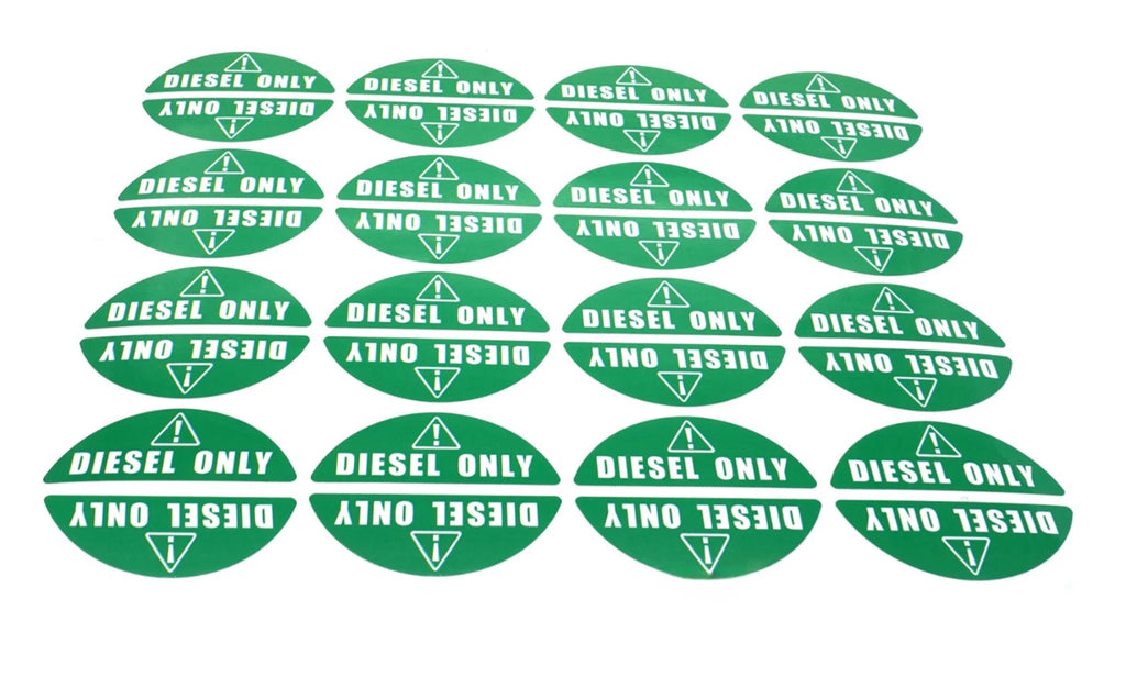 Diesel Only Sticker for Gas Cap - Green Diesel Label for Fleet Trucks