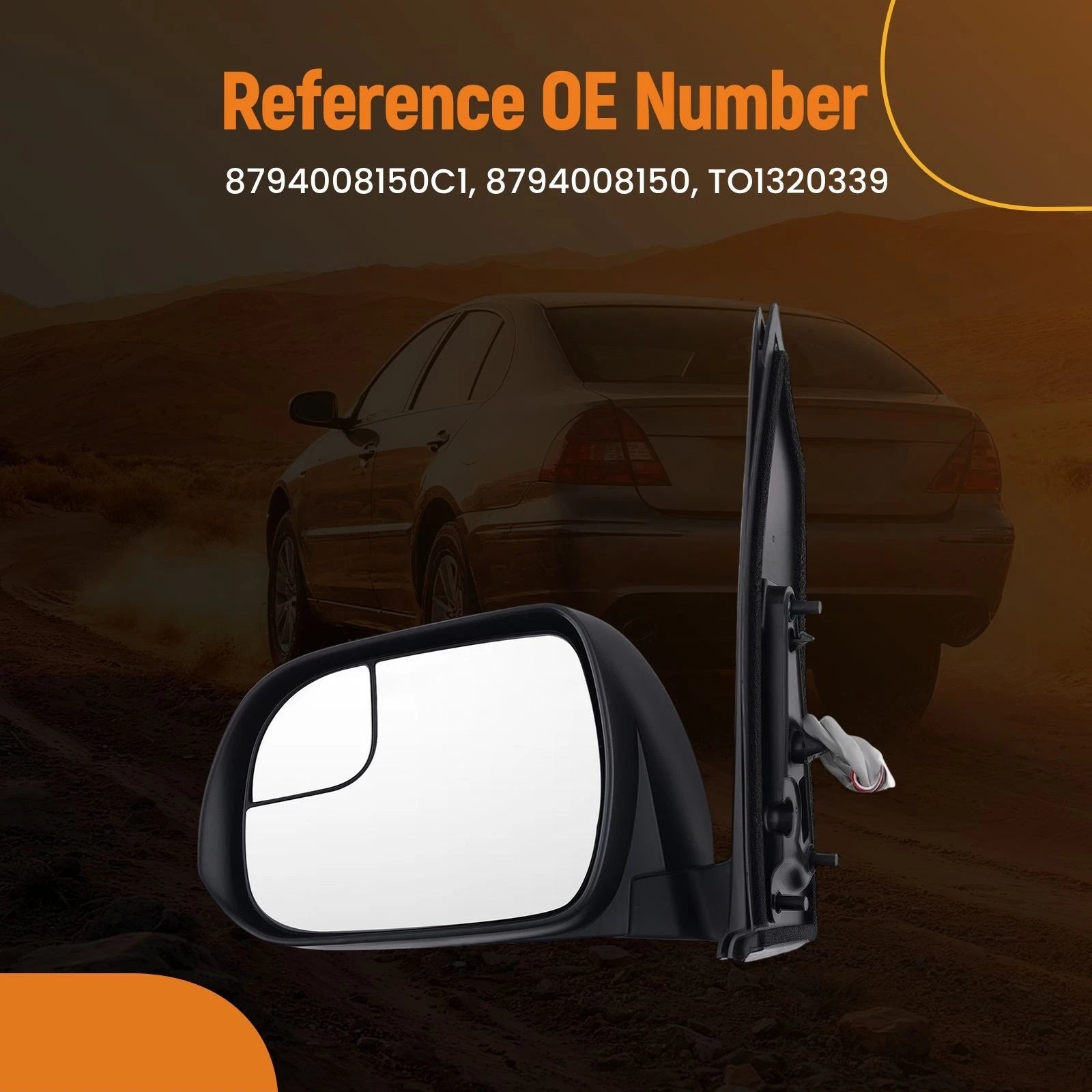 Power Heated Side Mirror Left for Toyota Sienna (2015–2020) 8794008150C1