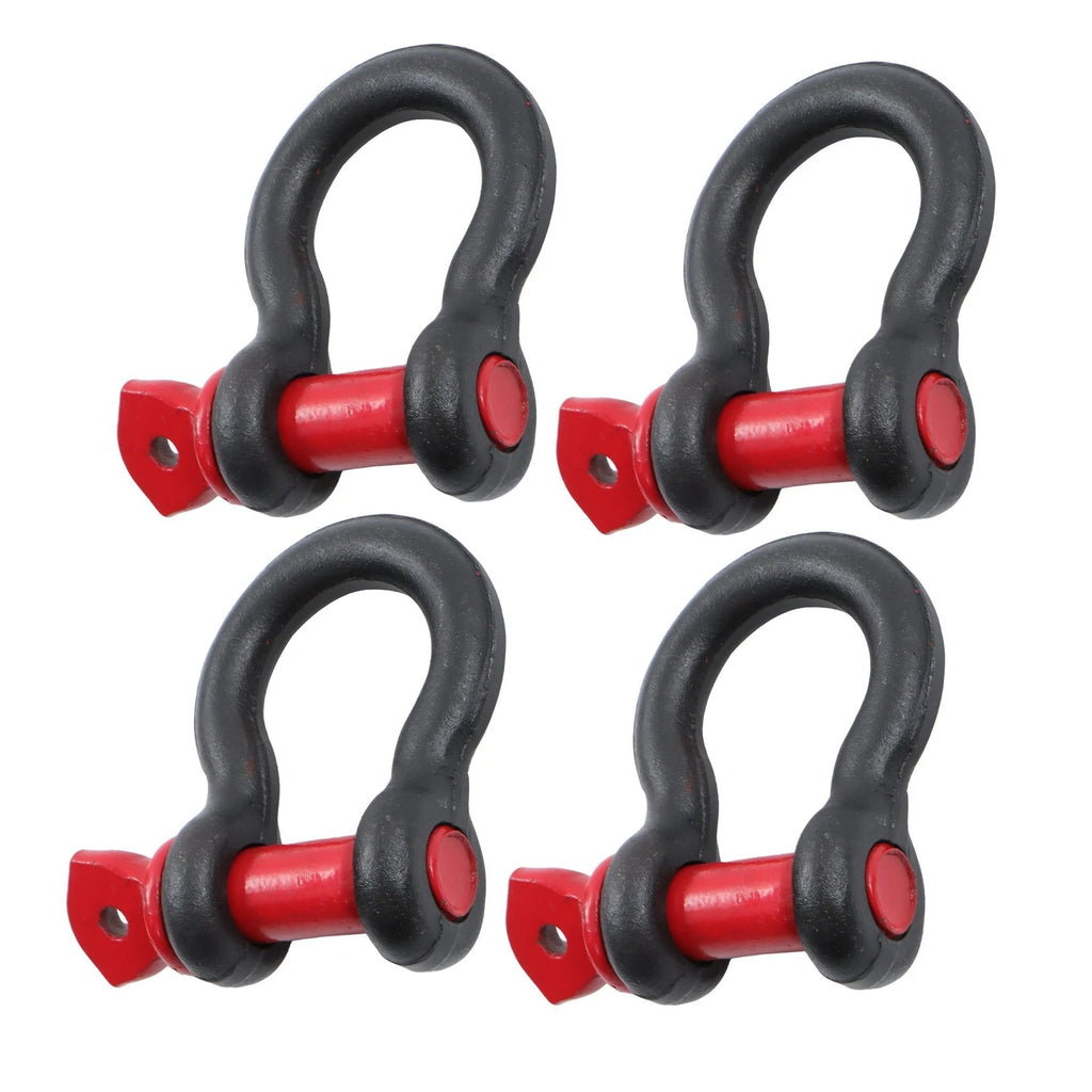 Set of 4 Heavy Duty D Ring Shackles with 3/4" Pin (28660lbs Break Strength)