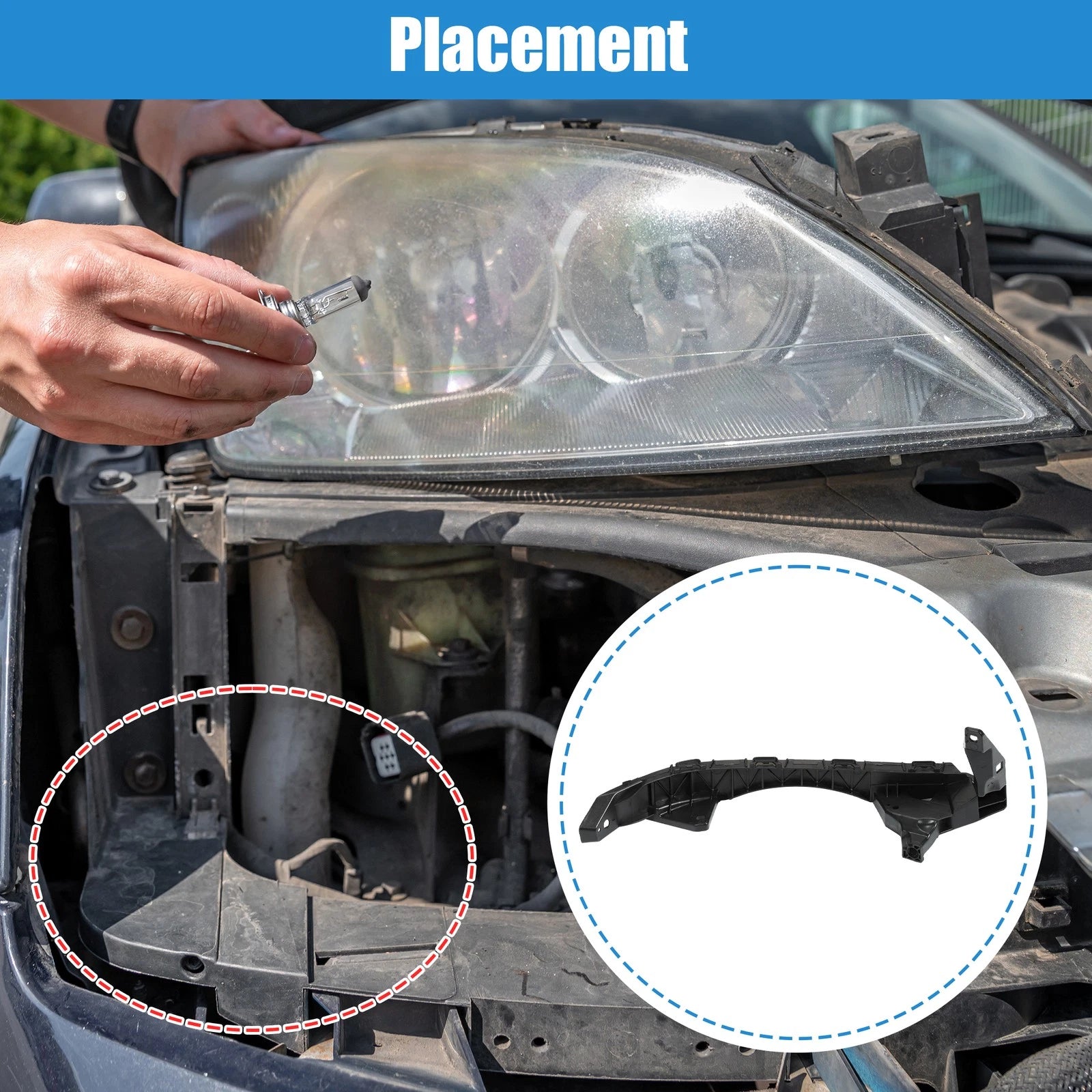 Left Driver Side Headlight Support Mounting Bracket for Honda Accord (2013–2017)