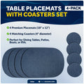 Non-Slip Washable Blue Placemat for Dining Table (FO94)