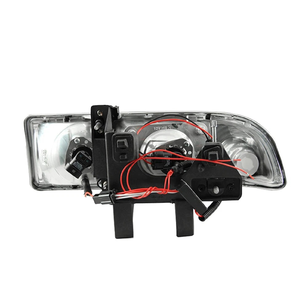 Chrome Clear Lens Headlight Set w Halo for 1998-2004 Chevy S10