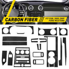 22Pcs Carbon Fiber Interior Trim Cover for Ford Mustang (2005–2009)