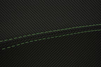 Console Lid Armrest Cover for Ford Explorer (2011–2019) Carbon Fiber Green Stitch