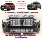 Front Bumper Pearl Black for Volkswagen Atlas & Atlas Cross Sport (2024–2026)