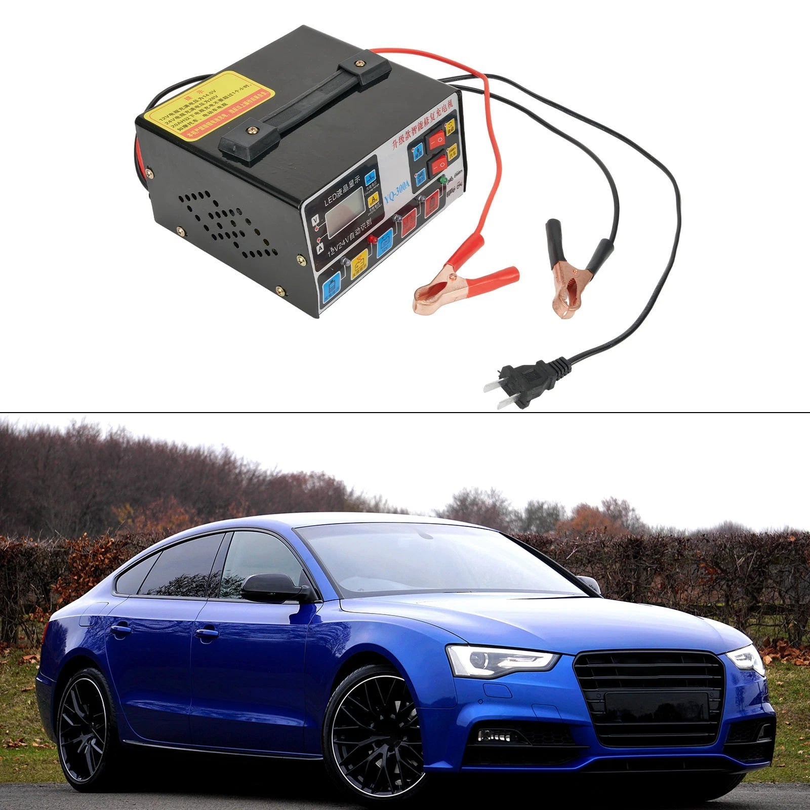 12V 24V Car Battery Charger Pure Copper with 5 Lights for