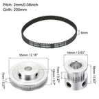 Set of 2 Synchronous Pulleys 20T 80T for 8mm 10mm Bore 200mm Belt