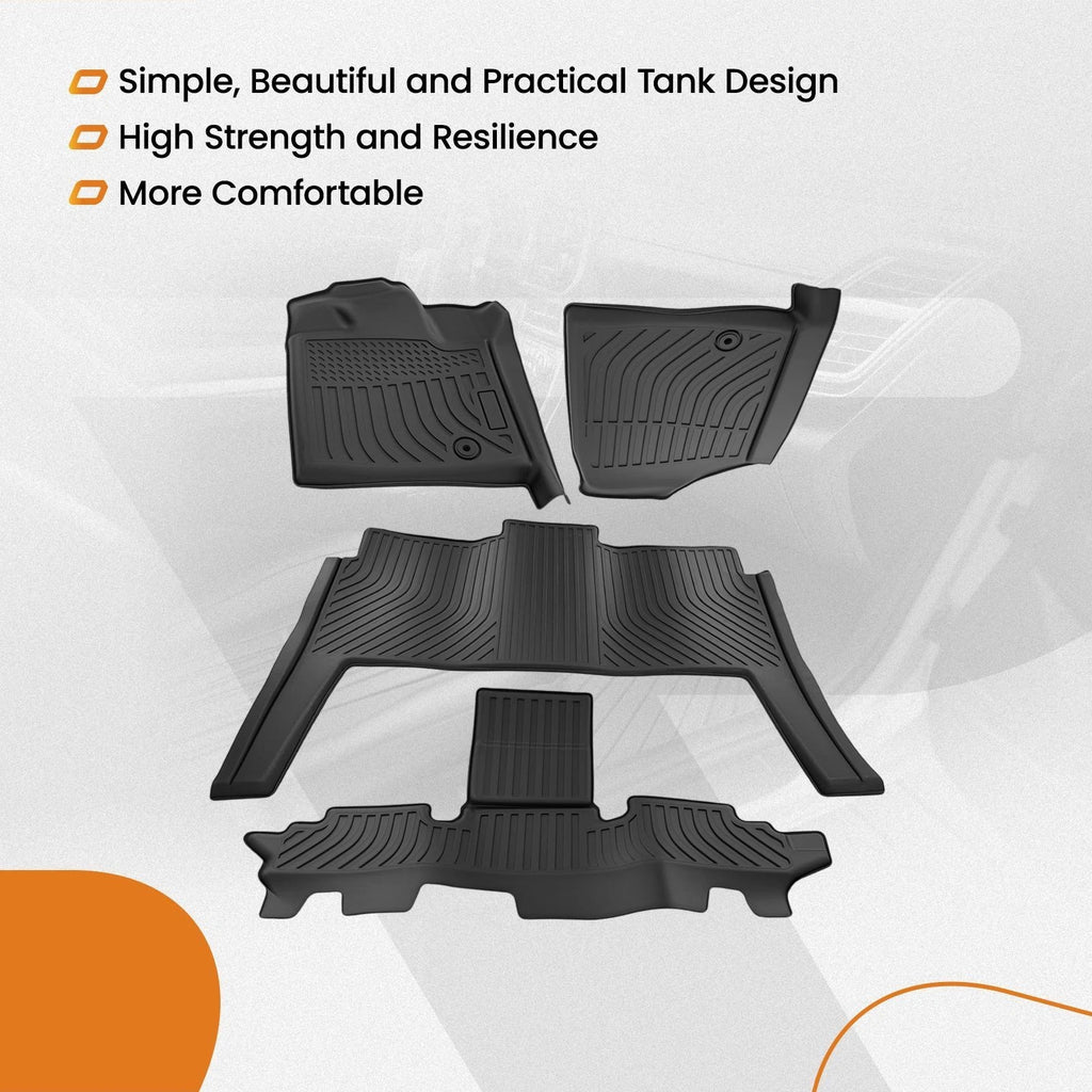Set of 4 Black TPE Anti-Slip Floor Mats for Dodge Grand Caravan (2008–2020)