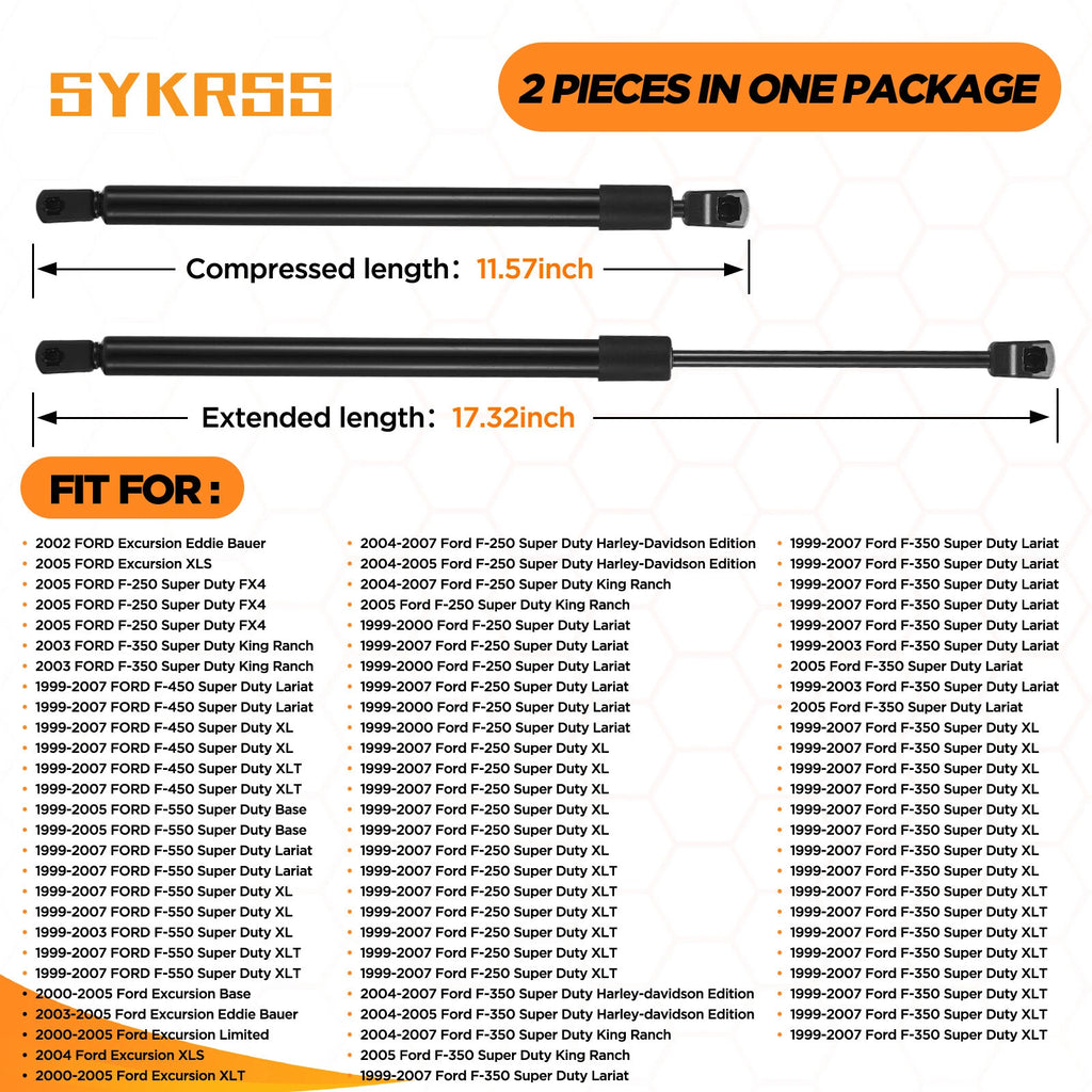 Front Hood Gas Lift Supports Shocks for Ford Excursion F250 F350 (1999–2007)