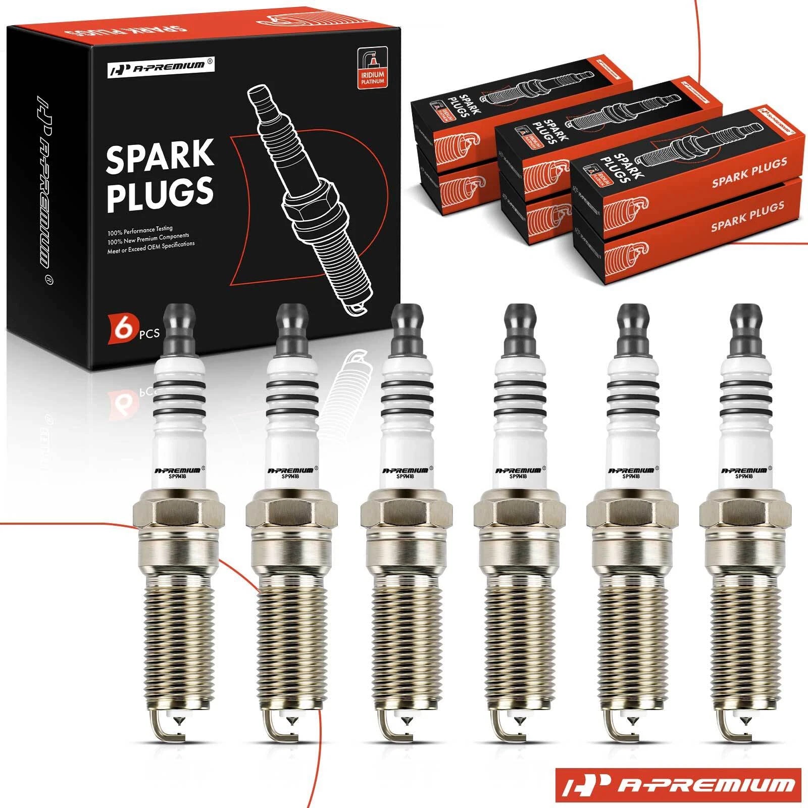 Set of 6 Iridium Platinum Spark Plugs for Chevy Silverado 1500 (2012–2014)