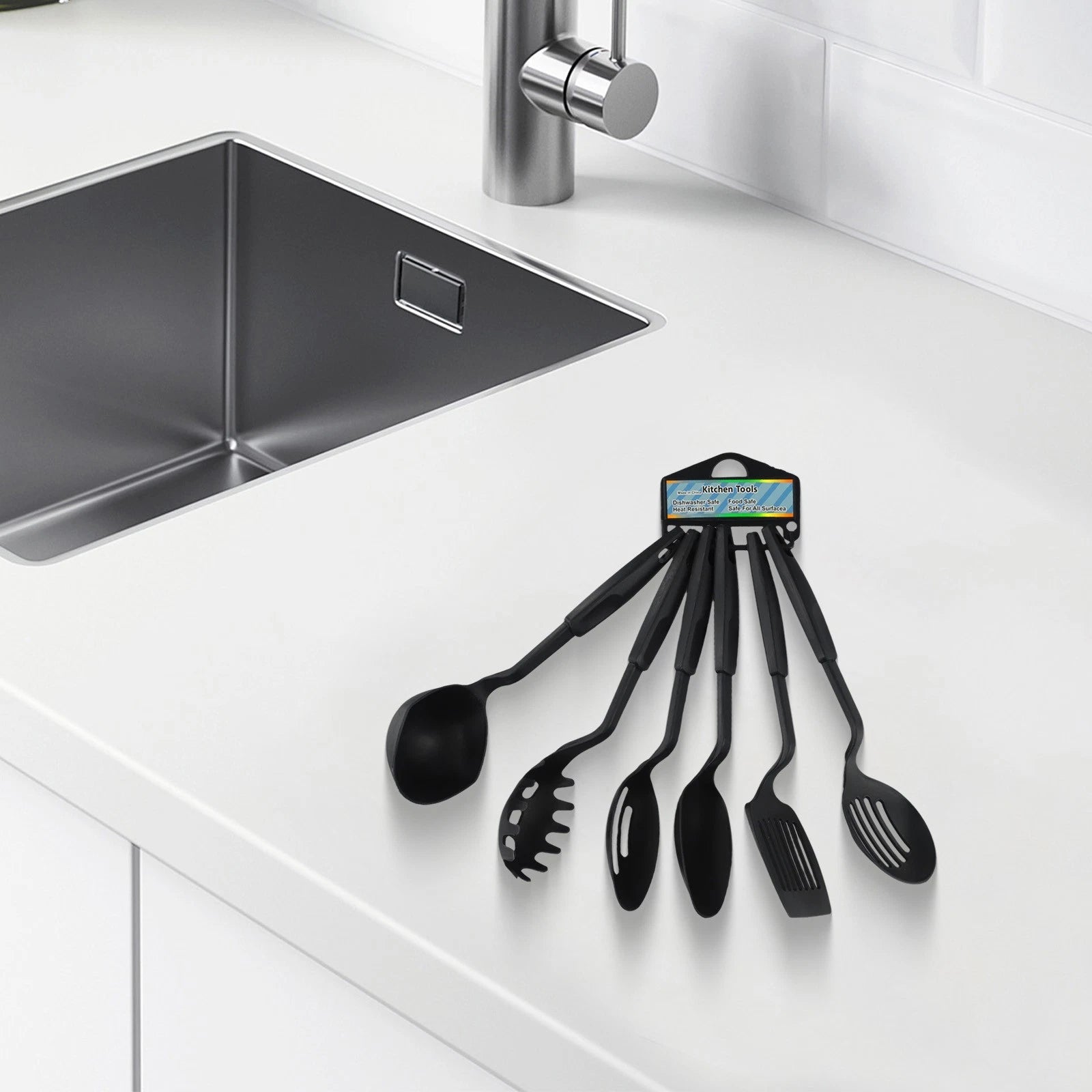 Set of 6 Non-Stick Nylon Cooking Utensils for Baking & Frying