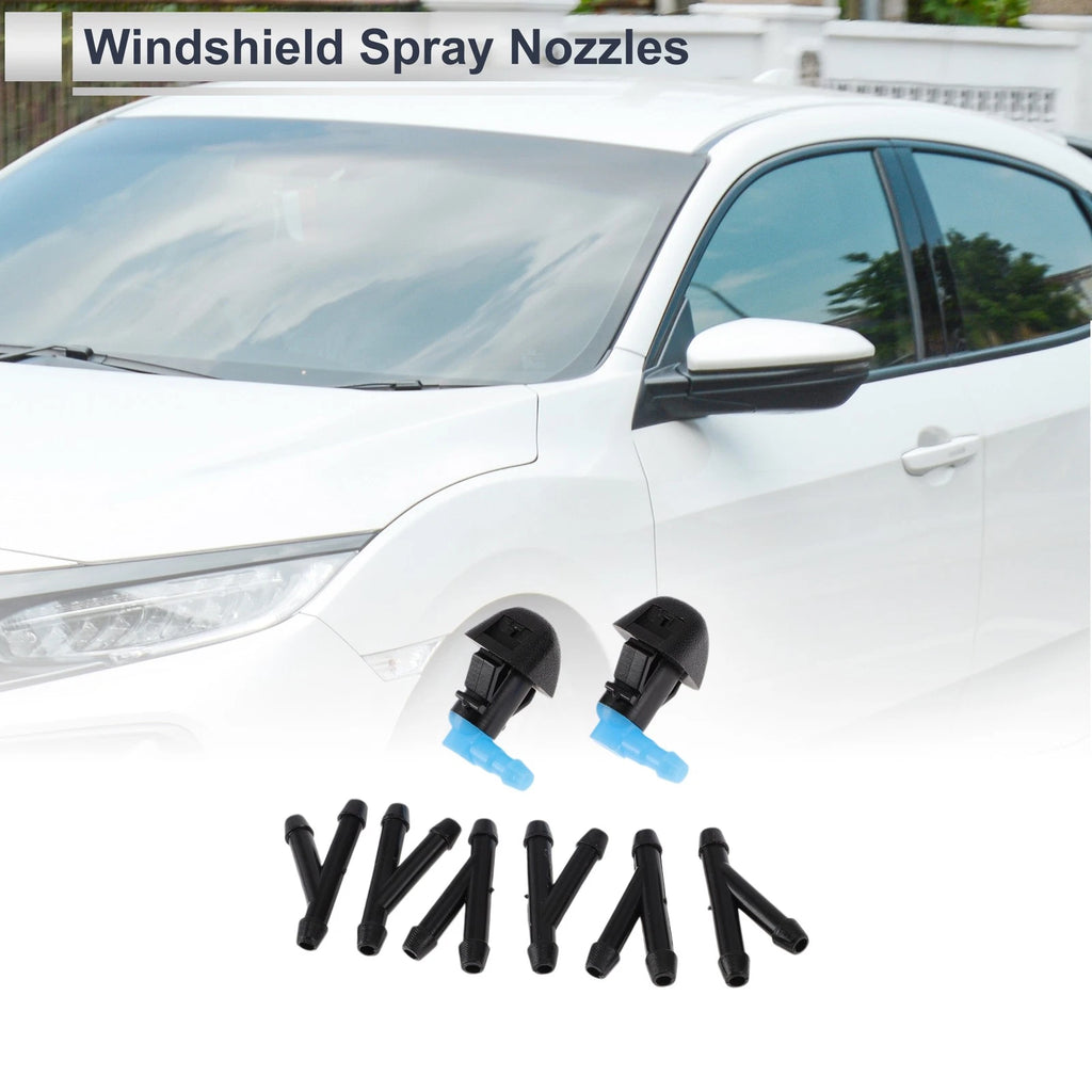 Windshield Washer Nozzle Set of 6 w/ Hose Connector for Honda
