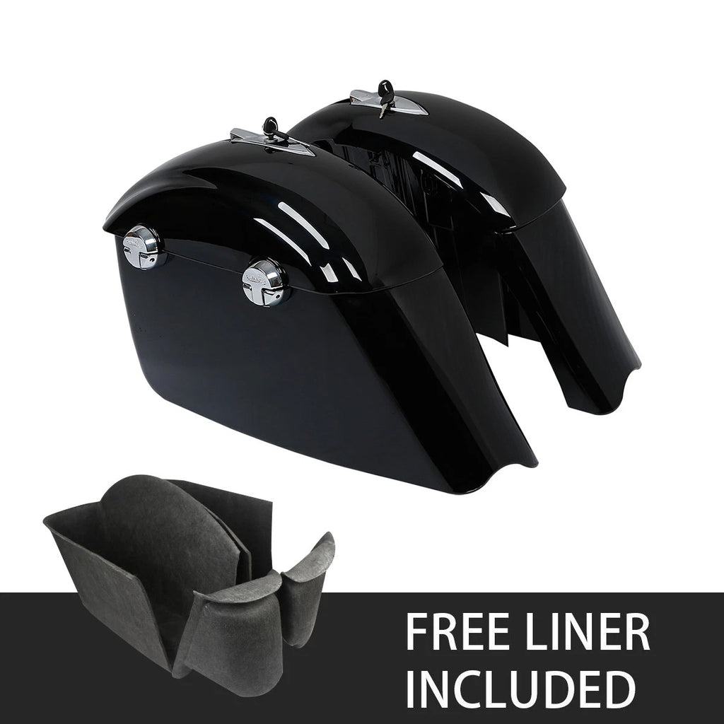 Black Saddlebag Electronic Latches & Carpet Liner for Indian Chieftain (2014–2018)