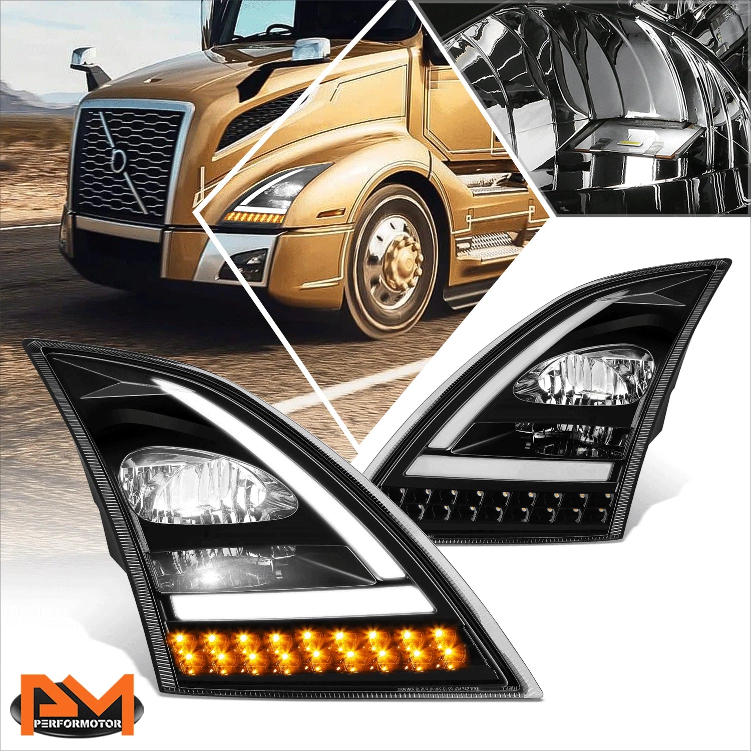 Upper Smoked Housing Headlight & Amber Side Corner Lamp for GMC Sierra/Yukon (1999–2007)
