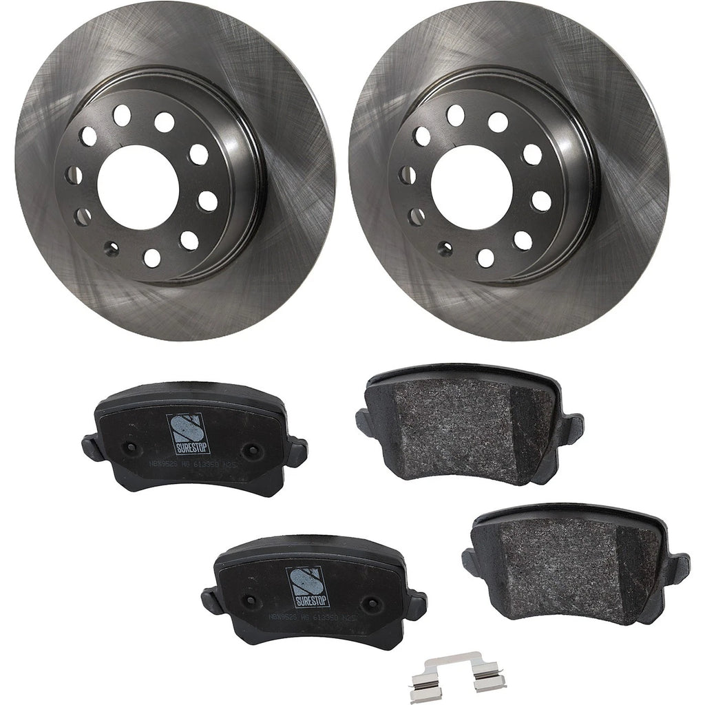 Brake Disc Rotors and Pads Kit for VW Tiguan, CC, Audi Q3