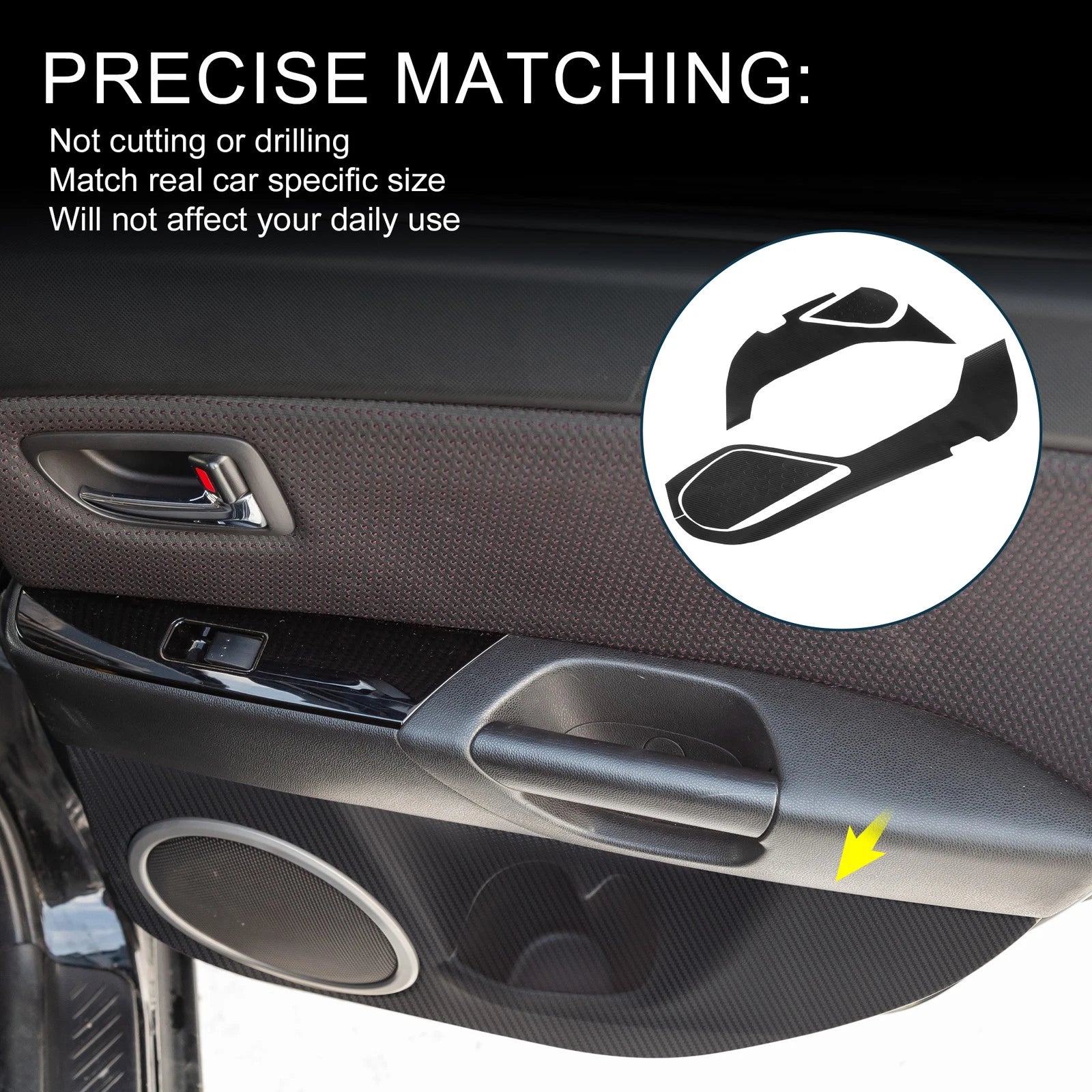 Set of 1 Door Kick Guard for Mazda Atenza (2013–2020) Black Front Rear