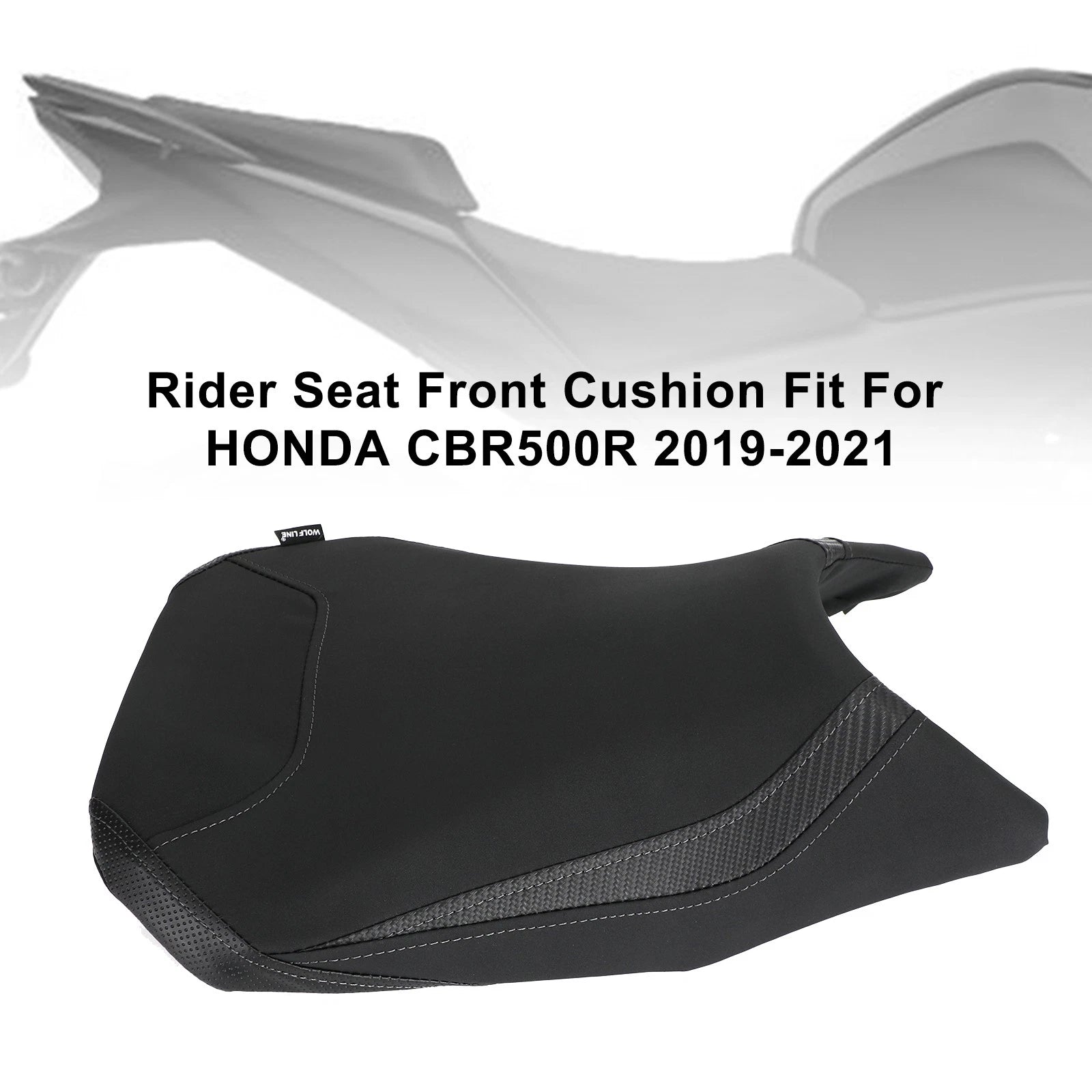 Front Rear Seat Cushion for Honda CBR500R (2019–2021) - Black