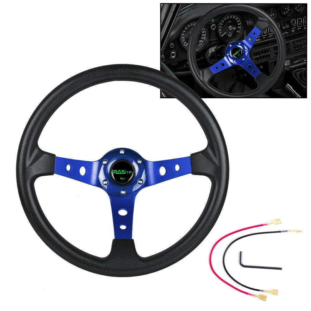 14-Inch Universal Aluminum Racing Steering Wheel 6 Bolt Drifting Deep Dish