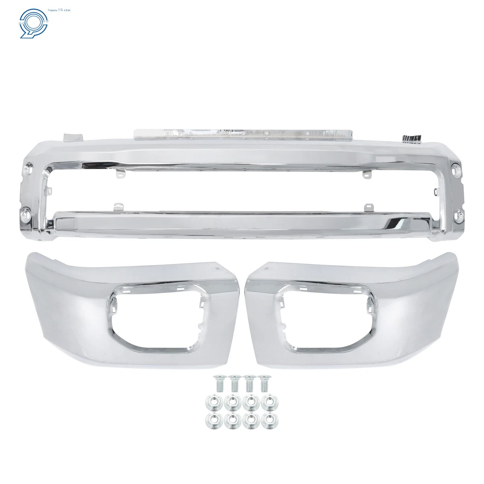 Chrome/Black Front Bumper for F250 F350 (2020–2022)