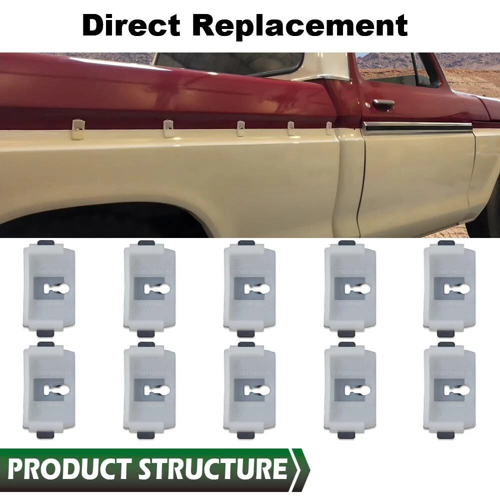 Bed Side Belt Molding Trim Clips for Ford F100 F150 F250 F350 Bronco (1973–1979)