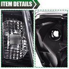 Set of 2 Black Amber Headlights & LED Tail Lights for Toyota Tacoma (2005–2011)