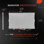 Radiator with Transmission Oil Cooler for Kia Sephia (1994–1997)
