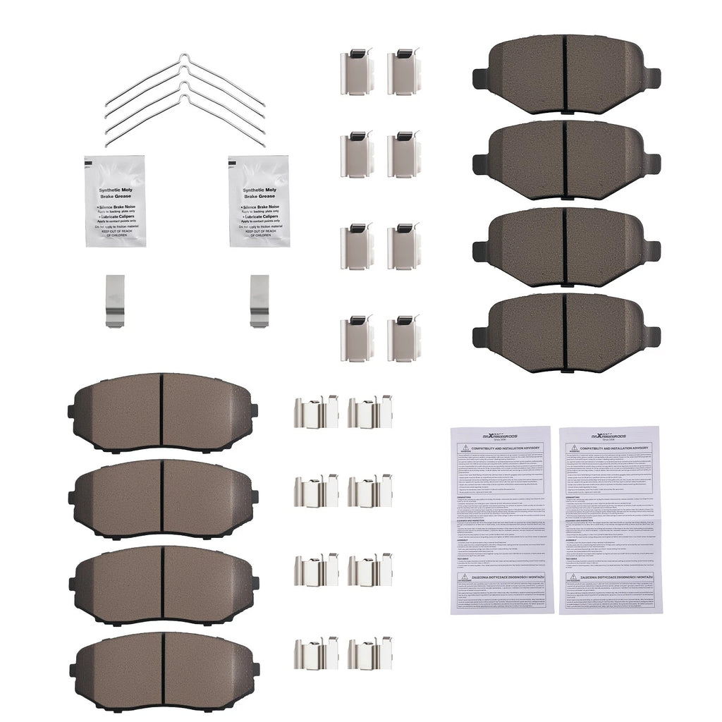 Front and Rear Ceramic Brake Pads for Ford Edge and Lincoln MKX (2011-2015)
