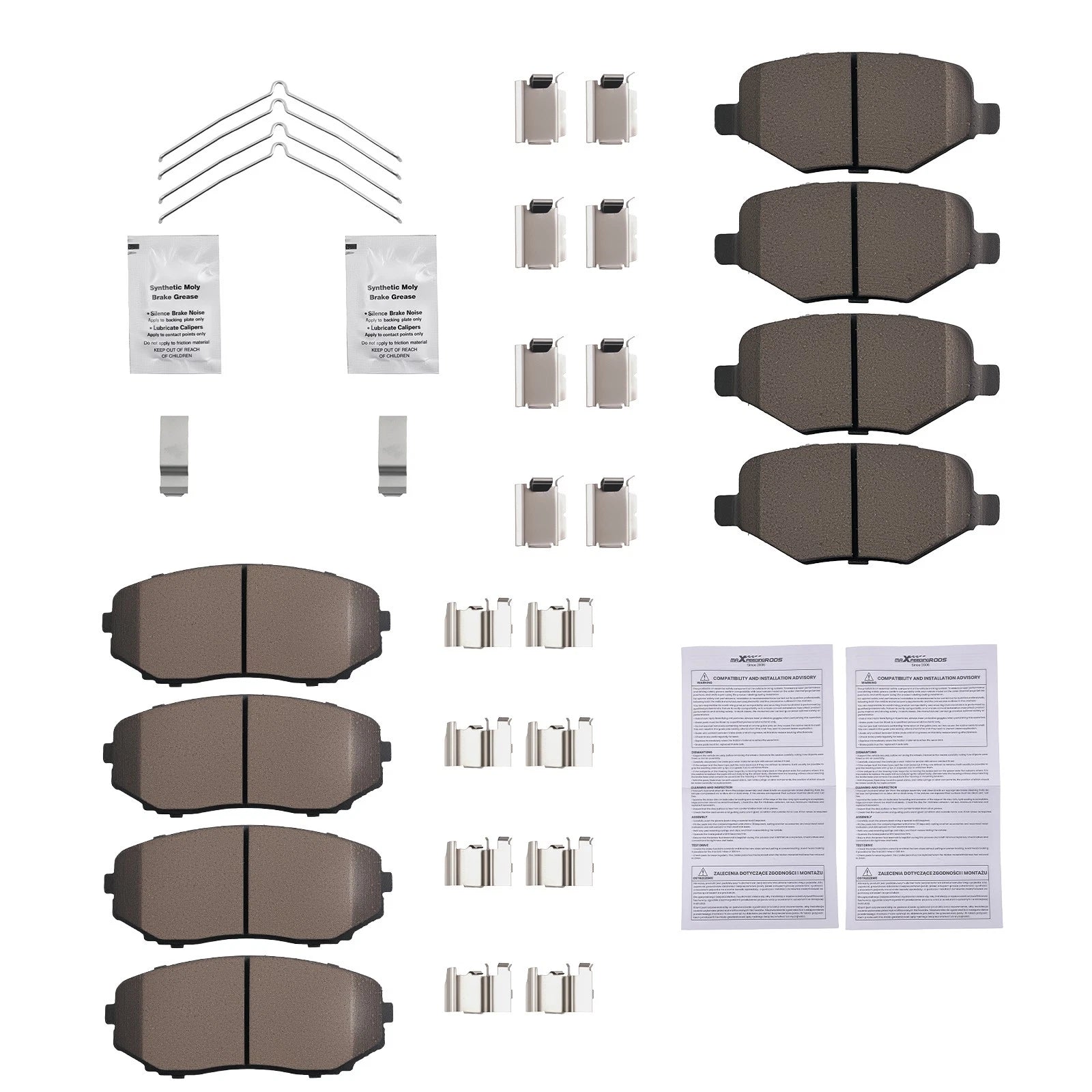Front and Rear Ceramic Brake Pads for Ford Edge and Lincoln MKX (2011-2015)