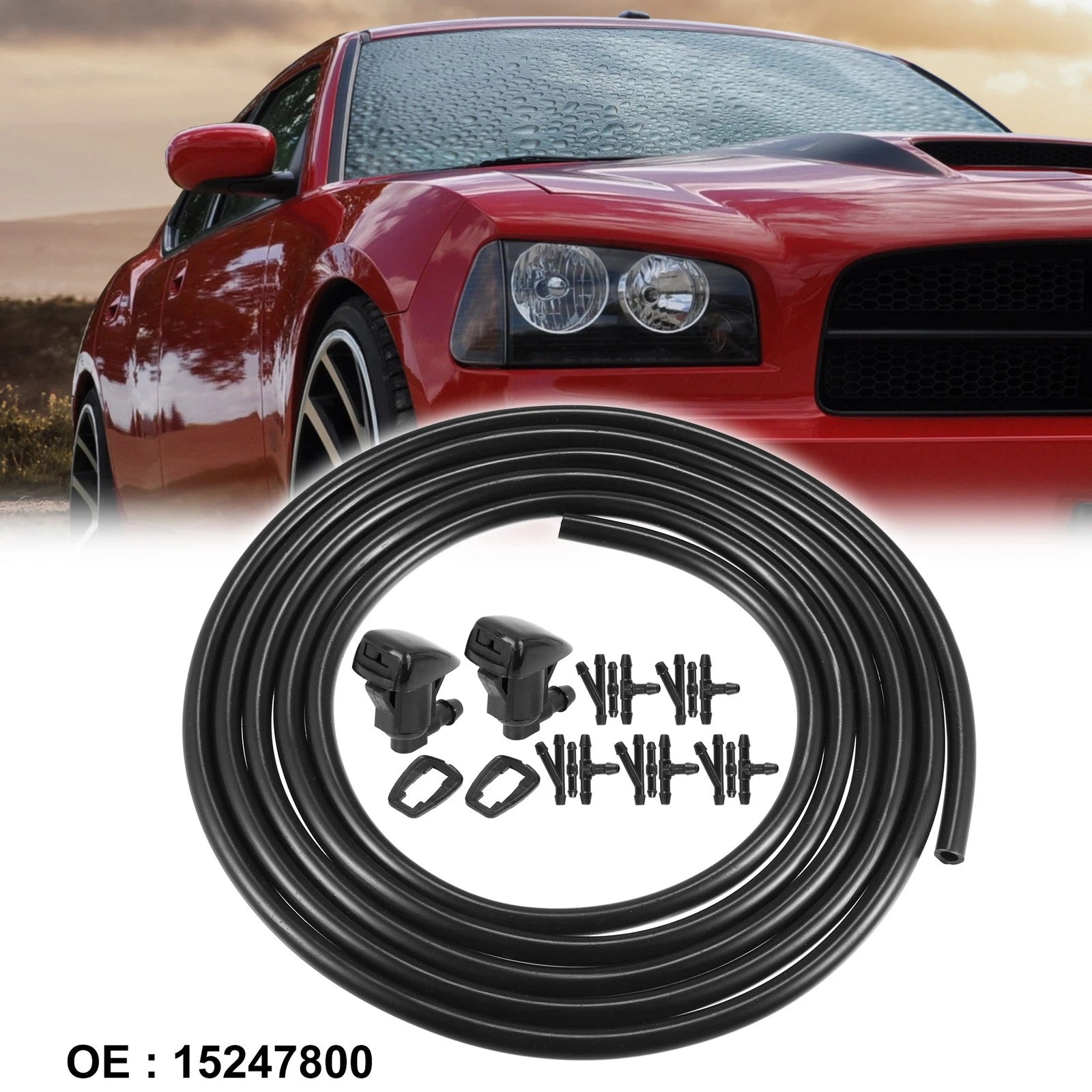 2X Windshield Washer Nozzle Hose Kit for GMC Acadia (2011–2012) 15247800