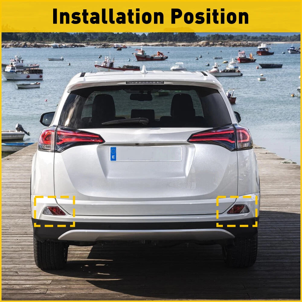 Pair of Rear Bumper Reflector Lights for Toyota RAV4 (2016–2018)