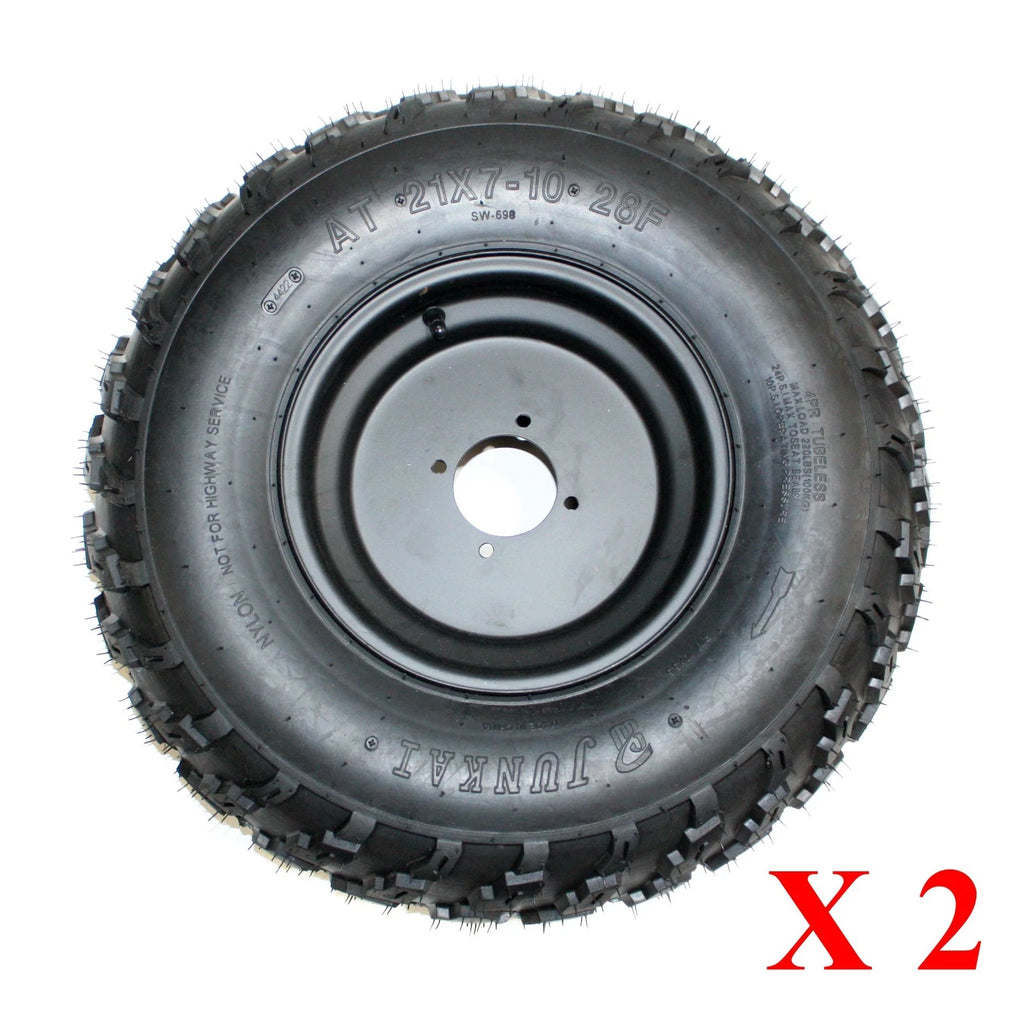2X Front Wheel Rim Tire for 250cc Quad Dirt Bike ATV (21x7-10)
