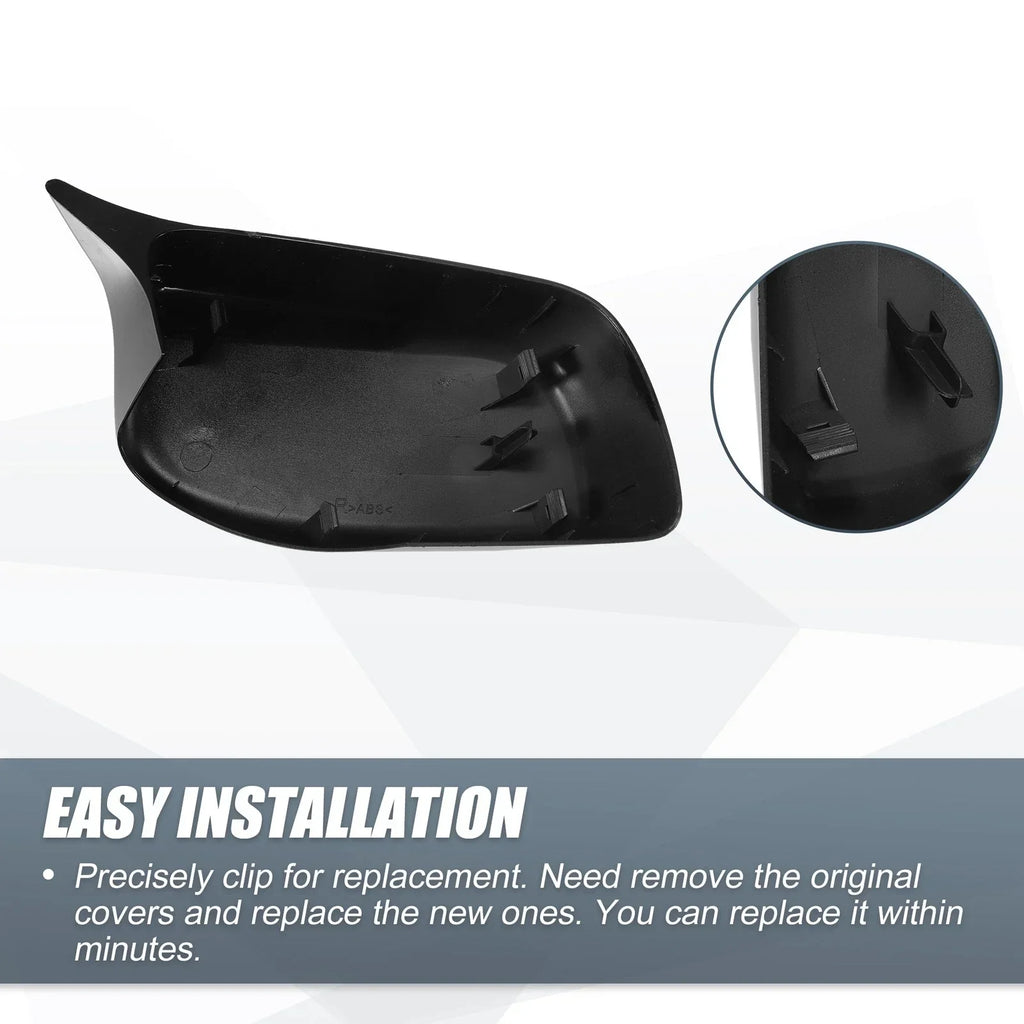 Rearview Mirror Cover Caps Gloss Black for BMW E60 E61 5 Series 6 Series