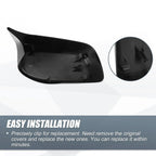 Rearview Mirror Cover Caps Gloss Black for BMW E60 E61 5 Series 6 Series