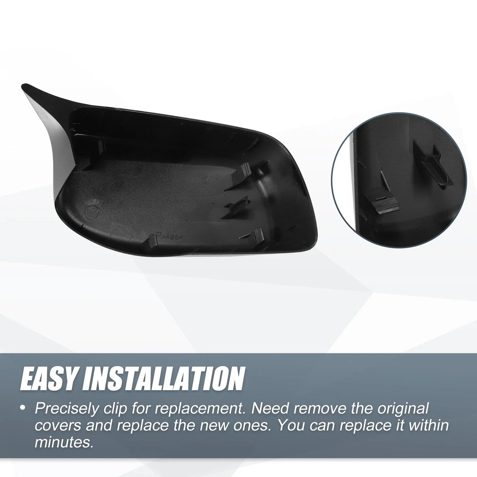 Rearview Mirror Cover Caps Gloss Black for BMW E60 E61 5 Series 6 Series